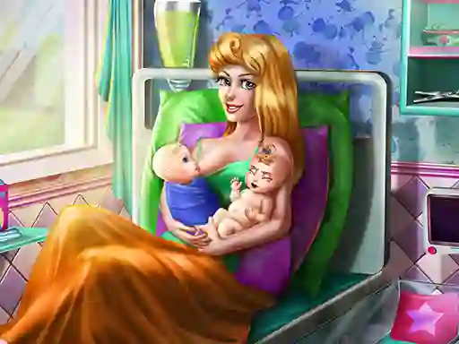 Leikur Sleepy Princess Twins Birth á netinu