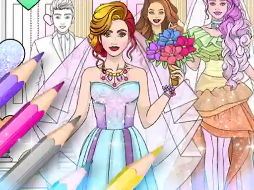 Leikur Wedding Coloring Dress Up á netinu