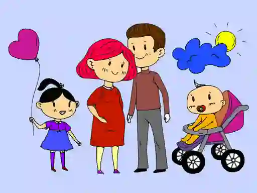 Leikur Happy Family Coloring Book á netinu