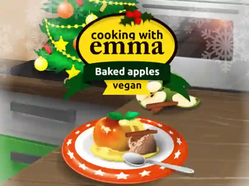 Leikur Cooking with Emma Baked Apples vegan á netinu