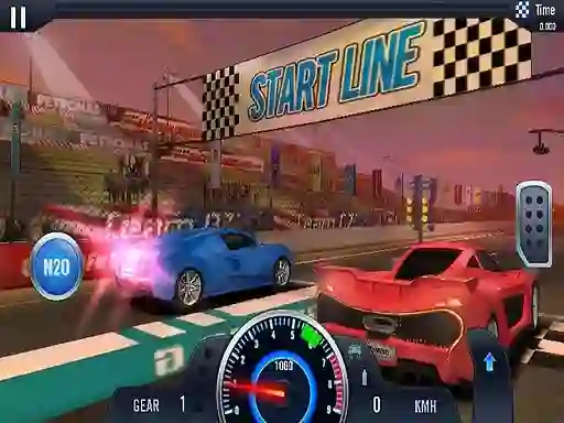 Leikur Fast Line Furious Car Racing á netinu