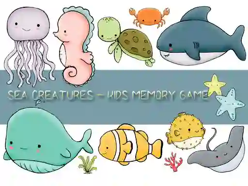 Leikur Kids Memory Sea Creatures á netinu