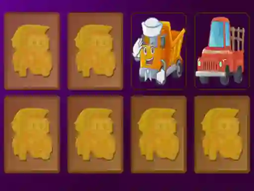 Leikur Cartoon Trucks Memory á netinu