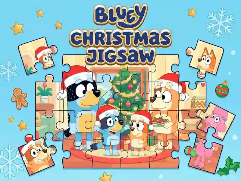 Leikur Bluey Christmas Jigsaw á netinu