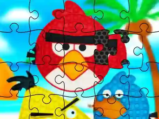 Leikur Funny Birds Pop It Jigsaw á netinu