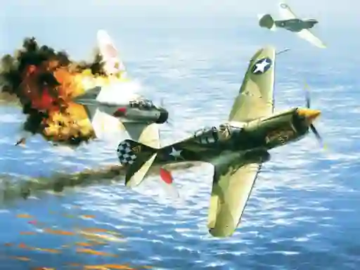 Leikur Aviation Art Air Combat Slide á netinu