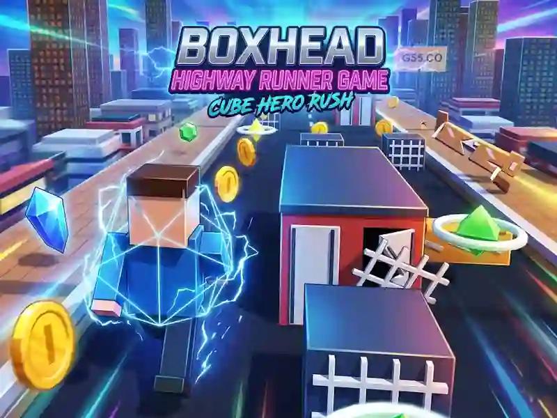 Leikur Boxhead Highway Runner Game á netinu