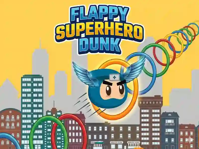 Leikur Flappy Superhero Dunk á netinu