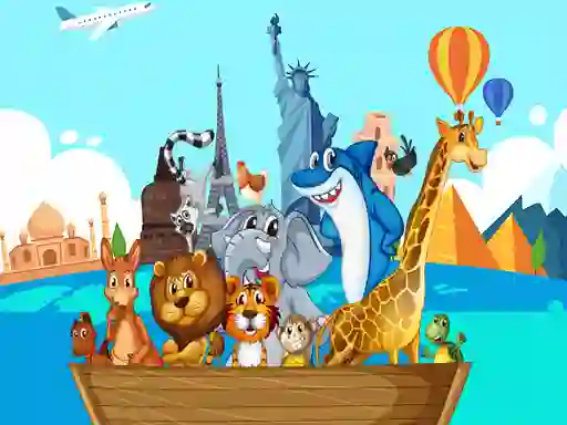 Leikur Crazy Friends Travel The World Puzzle á netinu