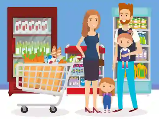 Leikur Happy Shopping Jigsaw á netinu