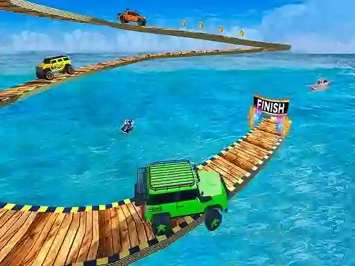 Leikur Impossible Tracks Jeep Stunts Driving á netinu