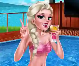 Leikur Ice Queen Pool Day á netinu
