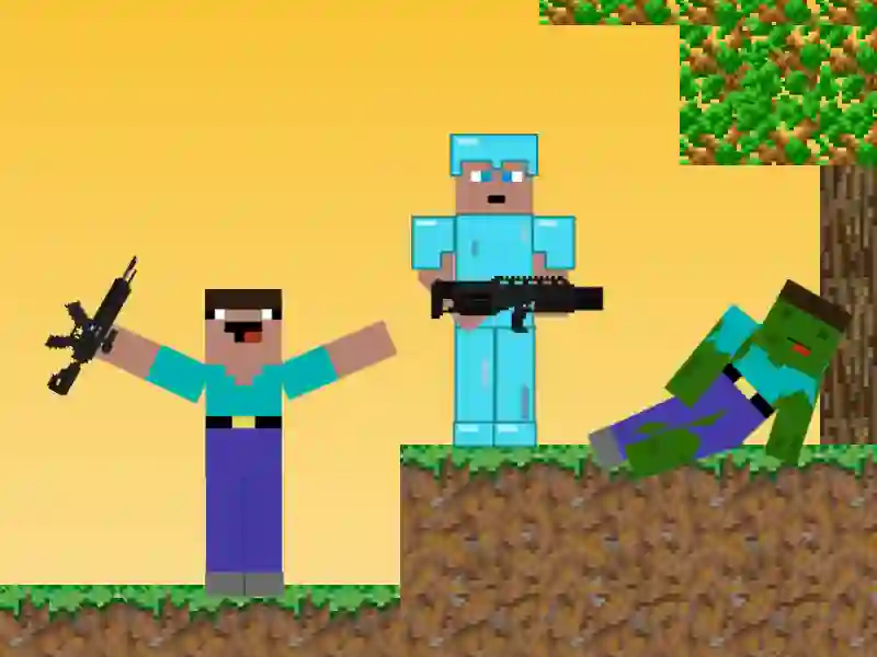 Leikur Noob vs Pro: Zombie Apocalypse á netinu