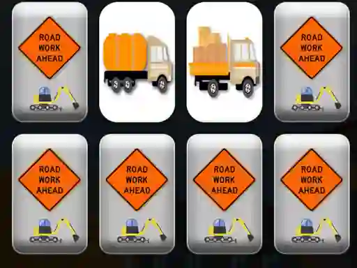 Leikur Work Trucks Memory á netinu