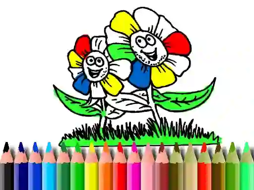 Leikur Back to School: Flowers Coloring á netinu