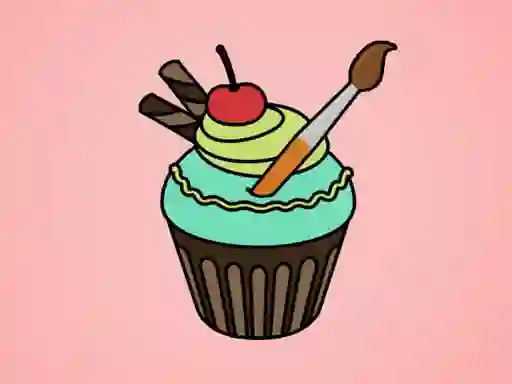 Leikur Yummy Cupcake Coloring á netinu