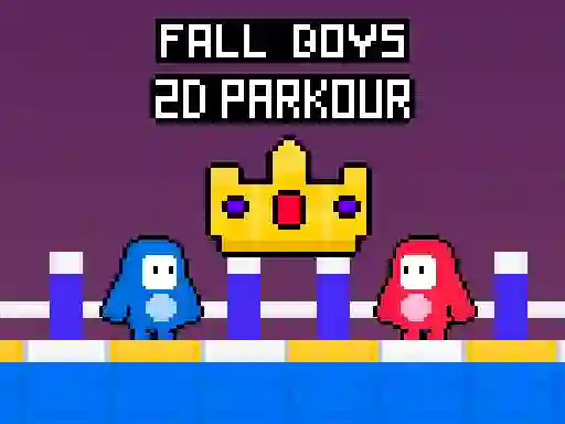 Leikur Fall Boys 2D Parkour á netinu