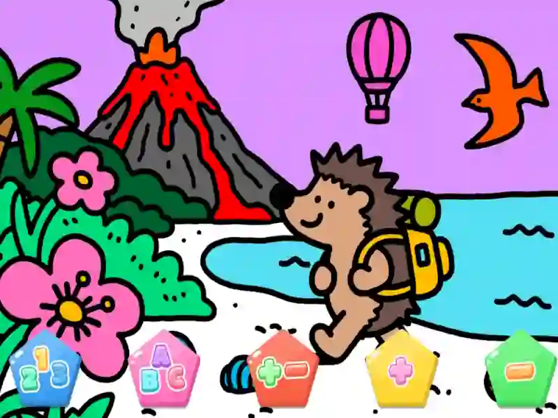 Leikur Color By Code Volcano Hedgehog á netinu
