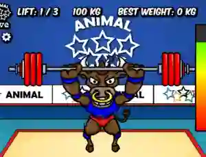 Leikur Animal Olympics Weight Lifting á netinu
