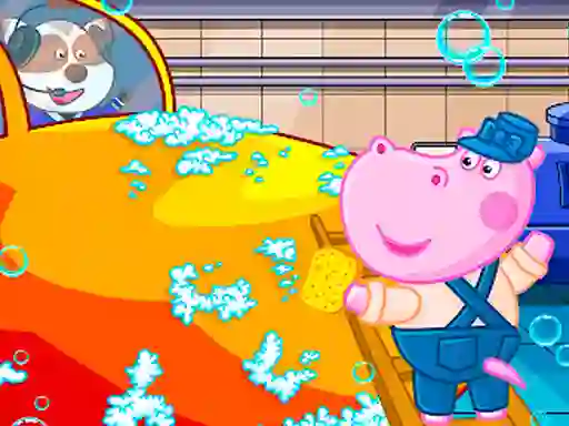 Leikur Hippo Car Service Station á netinu