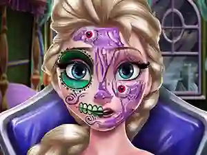 Leikur Elsa Scary Halloween Makeup á netinu