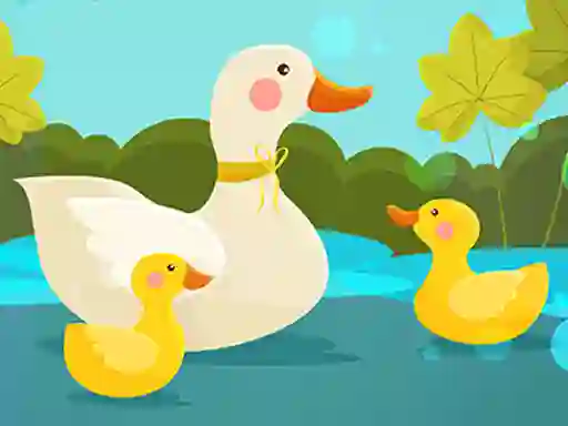 Leikur Mother Duck and Ducklings Jigsaw á netinu