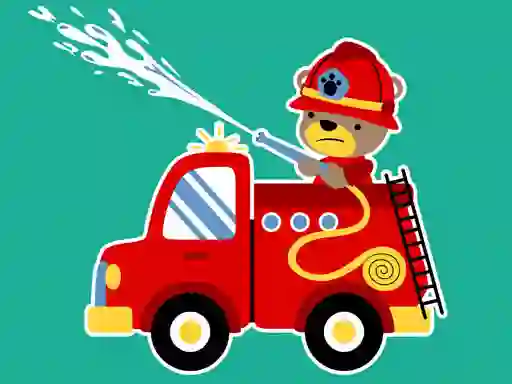 Leikur Animal Firetrucks Match 3 á netinu