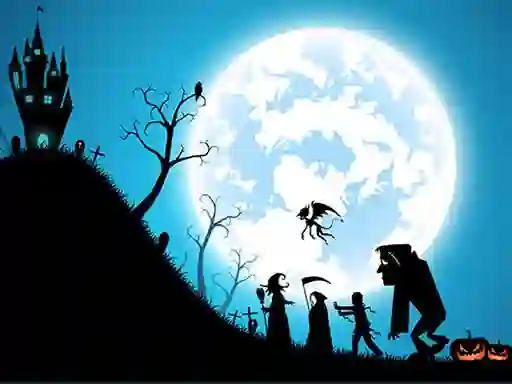 Leikur Happy Halloween Jigsaw á netinu