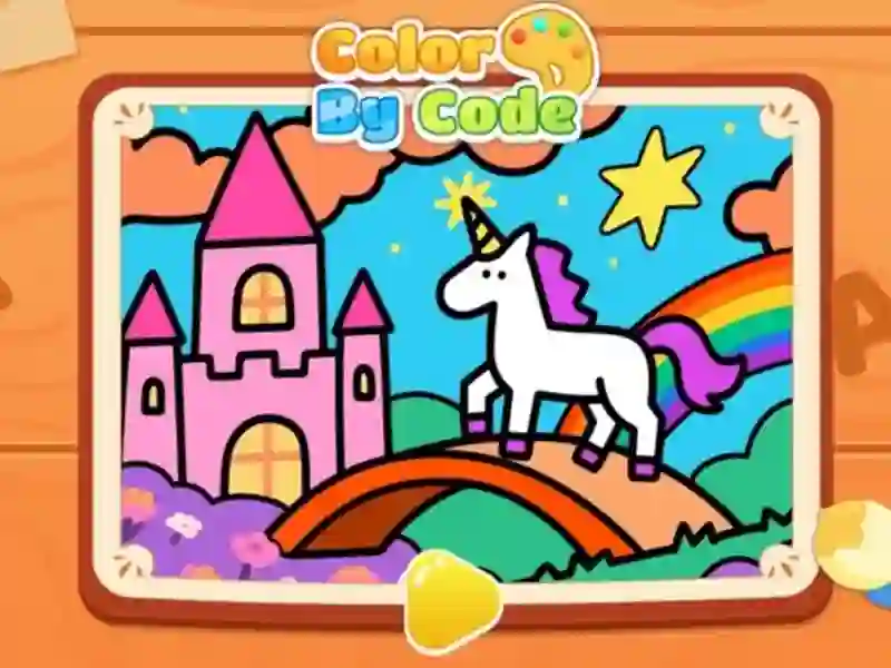 Leikur Color By Code: Rainbow Unicorn á netinu