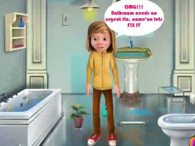Leikur Riley Bathroom Cleaning á netinu