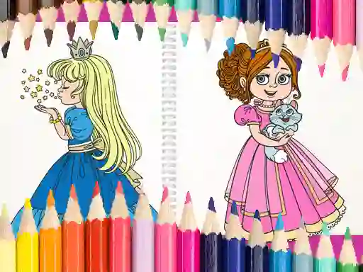 Leikur Beautiful Princess Coloring Book á netinu
