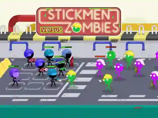 Leikur Stickmen Versus Zombies á netinu