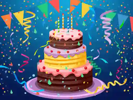 Leikur Birthday cake puzzle á netinu