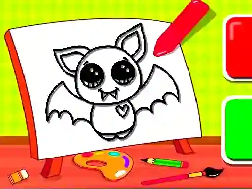 Leikur Easy Kids Coloring Bat á netinu