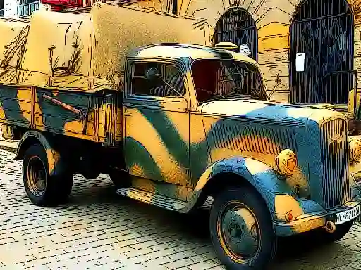 Leikur Army Trucks Jigsaw á netinu