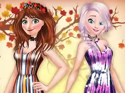 Leikur Princesses BFFs Fall Party á netinu