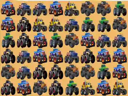 Leikur Monsters Trucks Match 3 á netinu