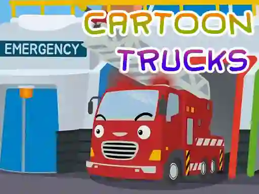 Leikur Cartoon Trucks Jigsaw á netinu