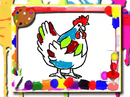 Leikur Chicken Coloring Book á netinu