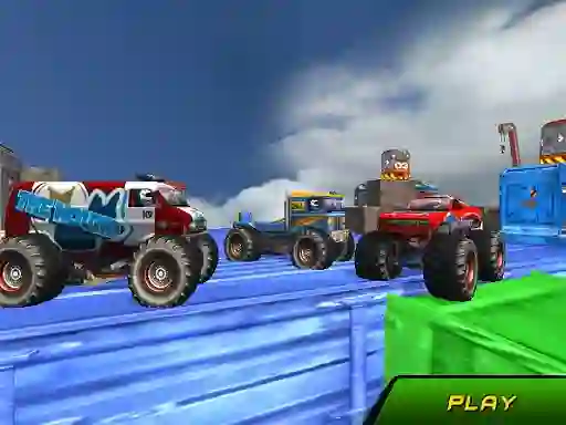 Leikur Monster Truck Stunts Sky Driving á netinu