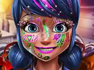 Leikur Dotted girl new year makeup á netinu