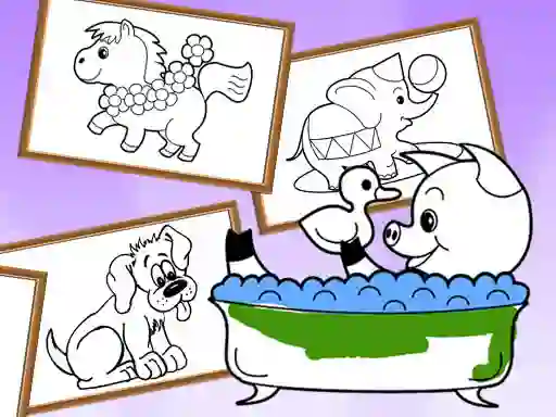 Leikur Cartoon Coloring for Kids Animals á netinu
