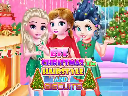 Leikur BFF Christmas Tree Hairstyle and Biscuits á netinu