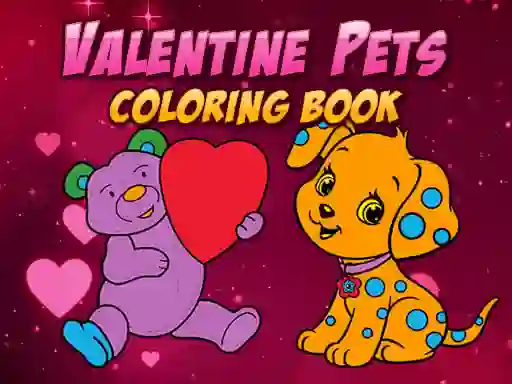 Leikur Valentine Pets Coloring Book á netinu