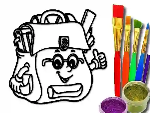Leikur Back To School: School Bag Coloring Book á netinu