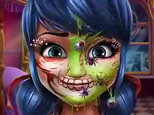 Leikur Dotted Girl Halloween Makeup á netinu