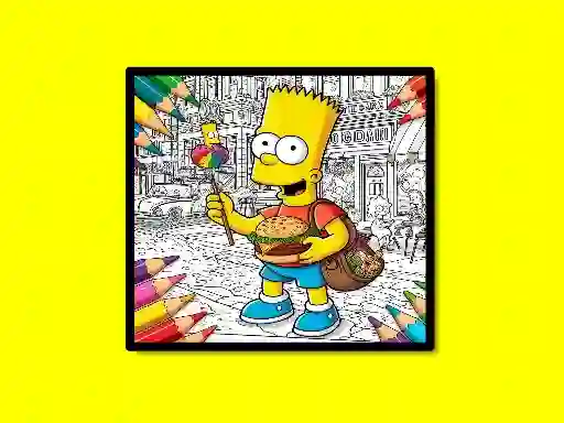 Leikur Back To School Simpsons Coloring Book á netinu