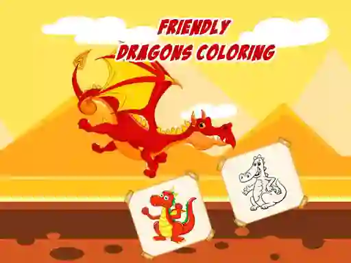 Leikur Friendly Dragons Coloring á netinu
