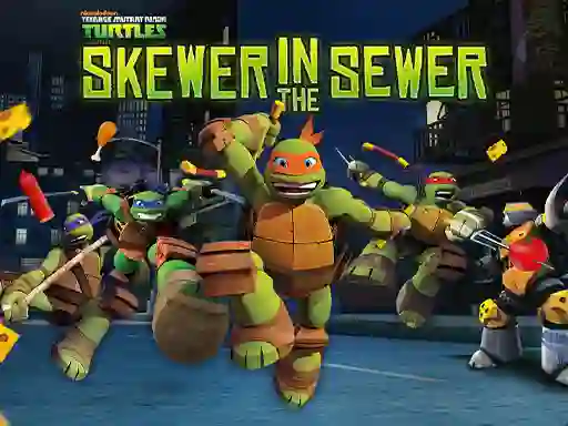 Leikur Teenage Mutant Ninja Turtles: Skewer in the Sewer á netinu