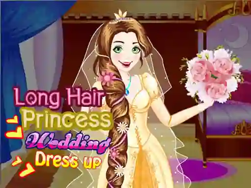 Leikur Long Hair Princess Wedding Dress up á netinu